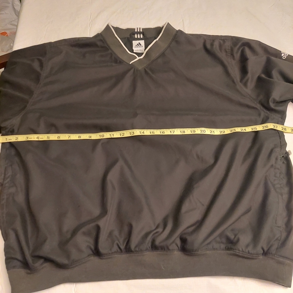 Adidas Green Windbreaker Track Jacket Pullover V Neck Climaproof Athletic Sz XL - Picture 7 of 11
